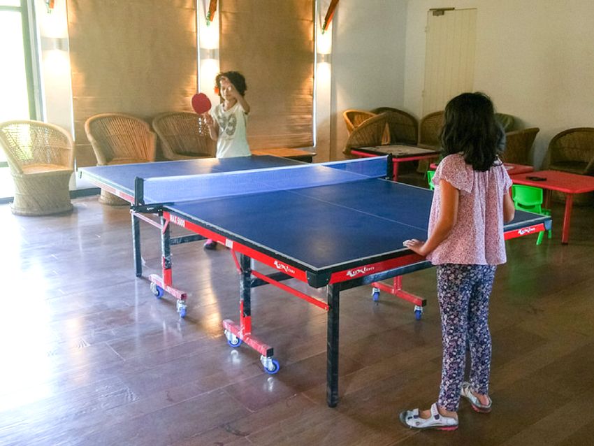 using ping pong table as dining table